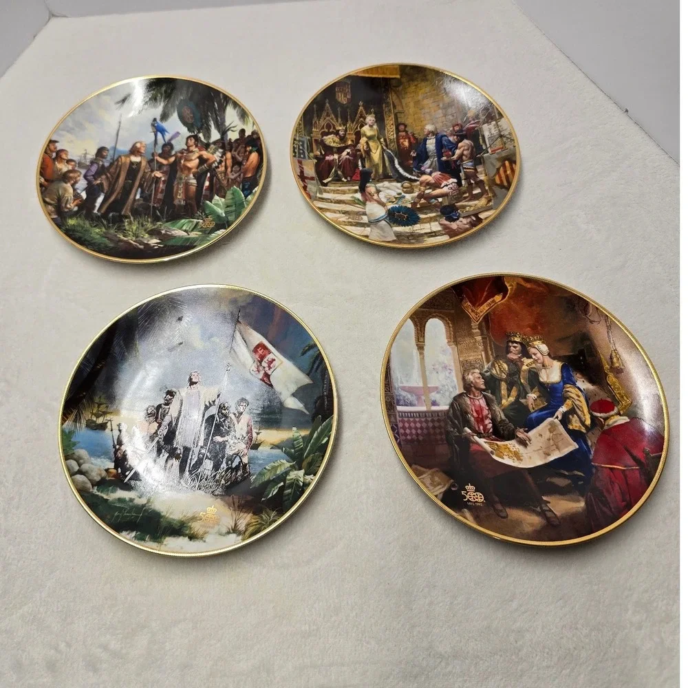 W.S. George Columbus Discovers America 500th Anniversary Plates Set of 4 1992